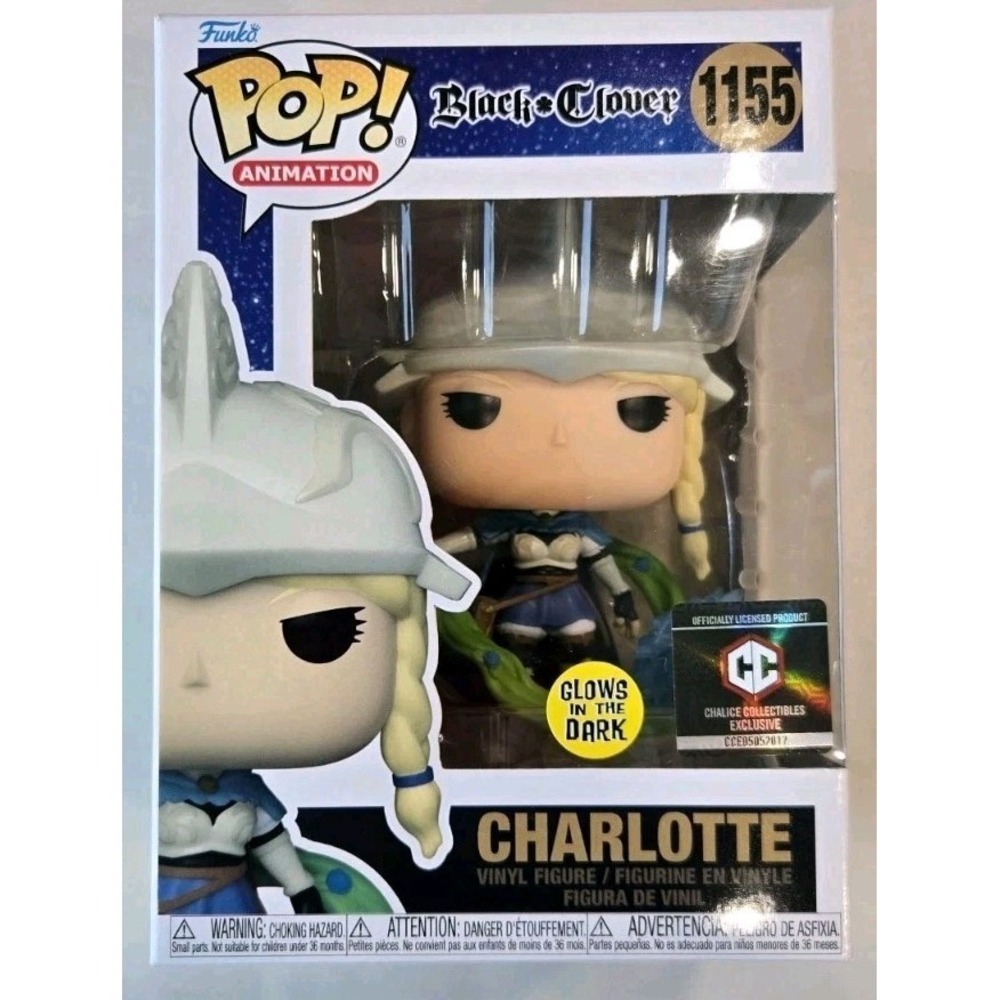 Funko Pop! Black Clover Charlotte Roselei #1155 Glow In The Dark Chalice Exclusi
